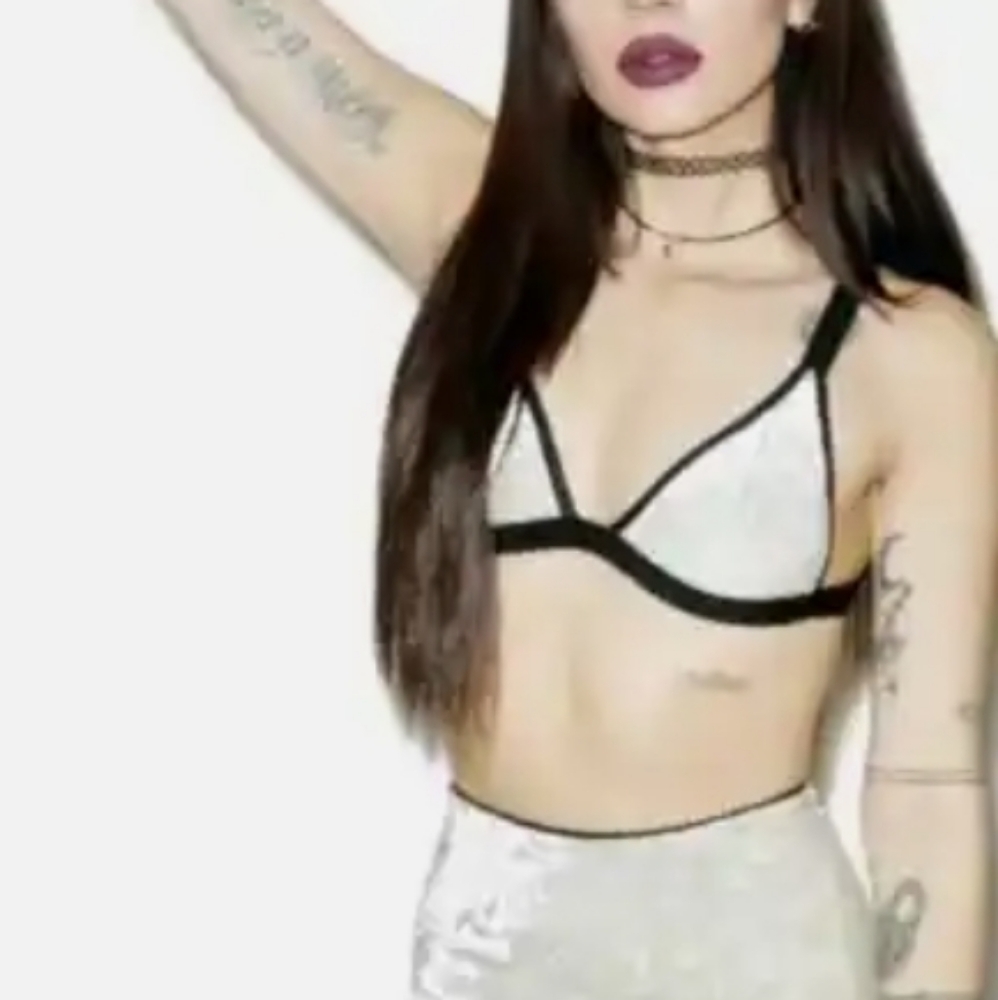 Widow Cream Velvet Bralette